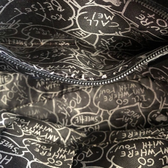 Betsey Johnson black quilt shoulder bag animal print with  bow - Picture 11 of 13